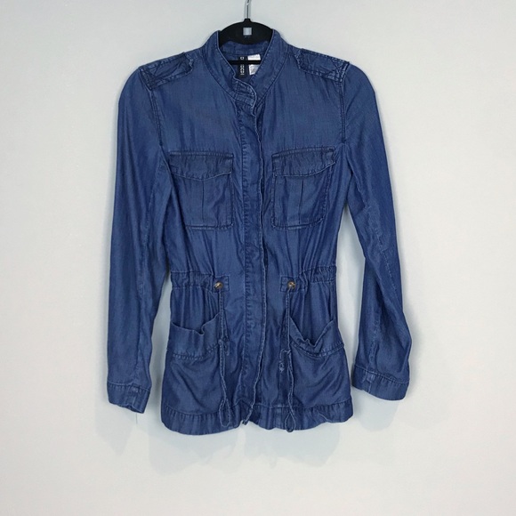 H&M Jackets & Blazers - H&M Chambray Utility Jacket Size 2